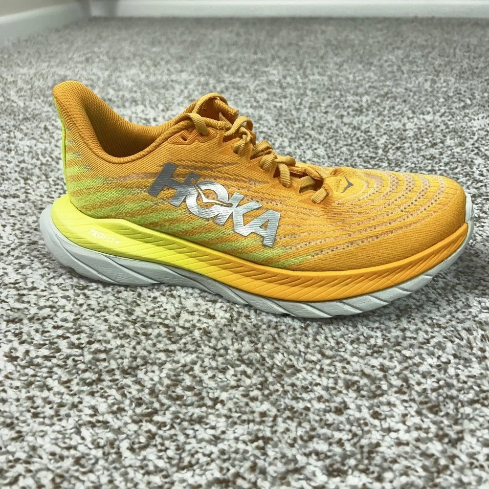 Hoka One One Mach 5 Shoes Mens Size 7.5 Orange Running Sneakers Cushioned‎
